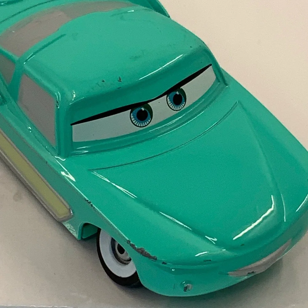 Disney Pixar Cars Flo Pull Back and Go Teal Diecast Toy Car - Picture 8 of 9